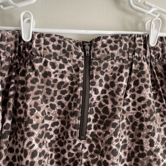 Torrid Women 0/L Leopard Print High Waist Mini Twill Pleated Skater Skirt NWT - Picture 7 of 12